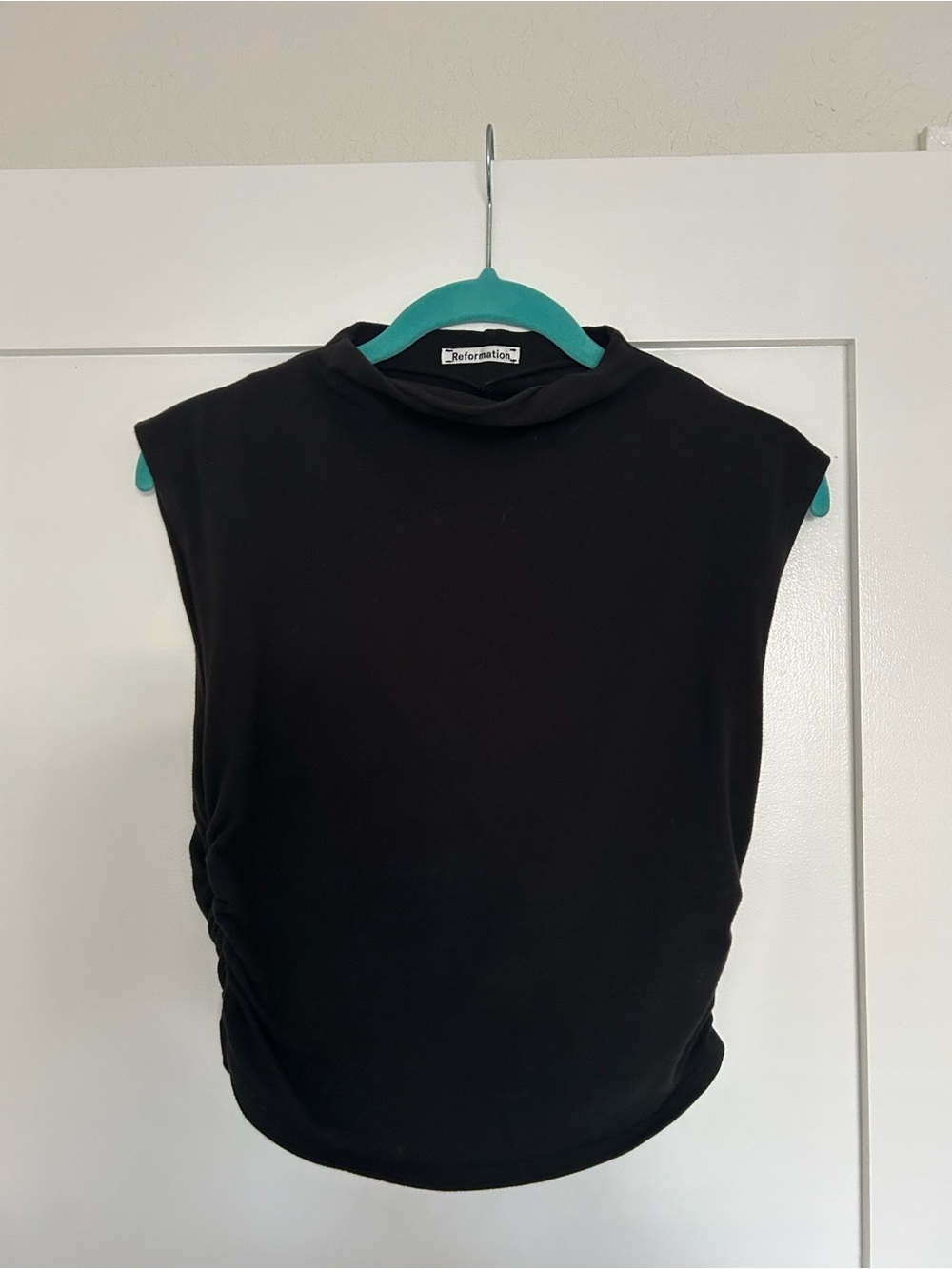 Reformation Black Mock Neck Sleeveless Tank